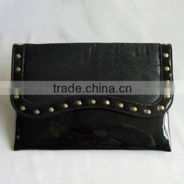 rivet black lace handbag party clutch