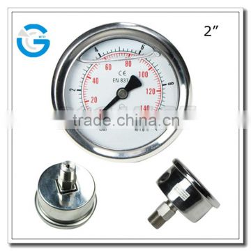 High quality crimped ring back connection pressure gauge 10bar