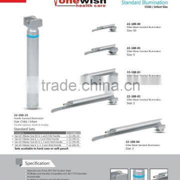 conventional miller laryngoscope Set