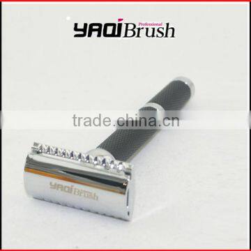 factory black handle chrome head razor