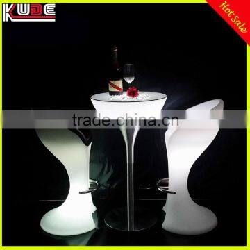 Modern bar furniture best sale LED bar cocktail table and chairs with 16 colors illuminated