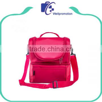 Long shoulder strap two compartments girl cooler bag insulated