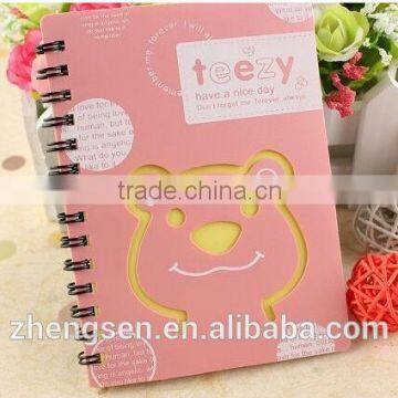 2014 custom all kinds of cute animal spiral notebook for wholesale