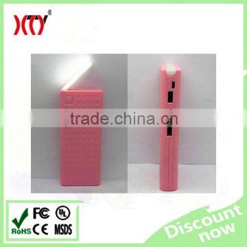 New design 15000mah power bank 3 usb ports power bank with LED Lamp Power supplier