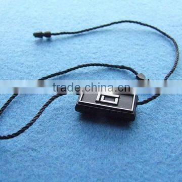 black embossed plastic seal string tags