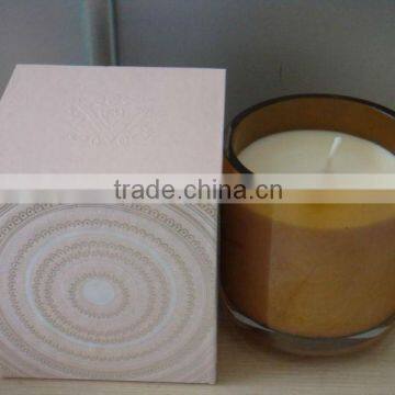 Natural Scented Soy Candle in brown glass jar for Christmas