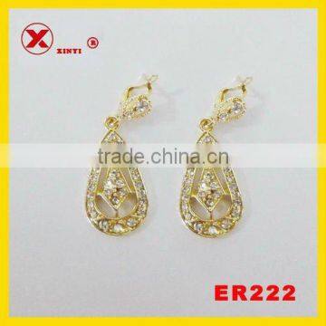 rhinestone women fashion earring findings gold turkish jewelry