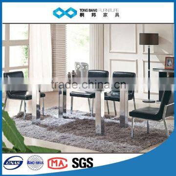 TB heavy-duty stainless steel marble top dining table set
