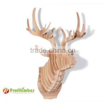 Animal Shape Wood Art Craft for Wall Hanging Home Decoration