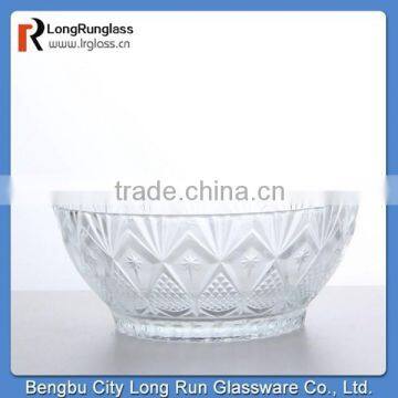 LongRun 2014 hot sales 238ml carved big glass bowl factory suply