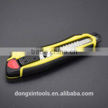 High quality auto-lock utility knife with metal brake plastic handle snap 50# carbone steel blade