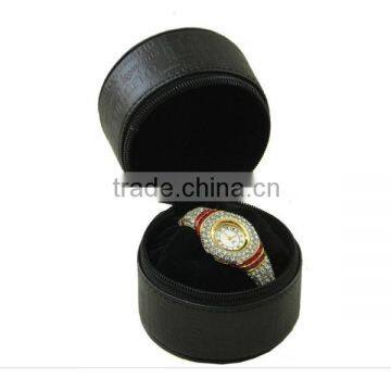 Cheap Round Personalized Faux Leather Watch Box for Gift