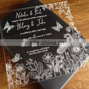 Beautiful style Square Acrylic laser cut invitations