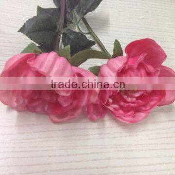 Artificial flower PU Pink Small peony head for wedding & party decoration