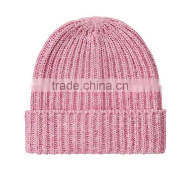 promation/high quality pink kniting Bobble Hat/Custom blank Beanie Hat, fashion beanie