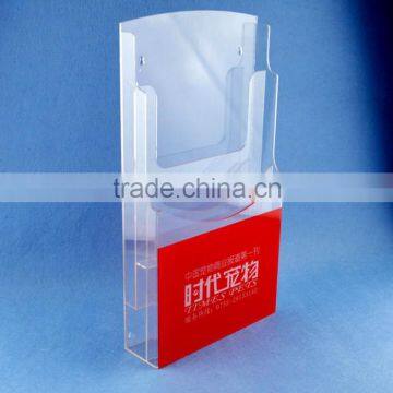 High quality desktop clear acrylic brochure magazine holder