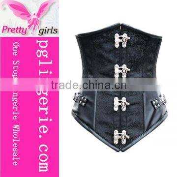 black 4 steel bone latex waist trainer corset and basques