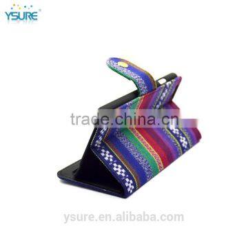 Chinese Style Fashion Light Fabric Wallet Leather Phone Case For BLU Life One XL With PVC ID and Credit Card Slots