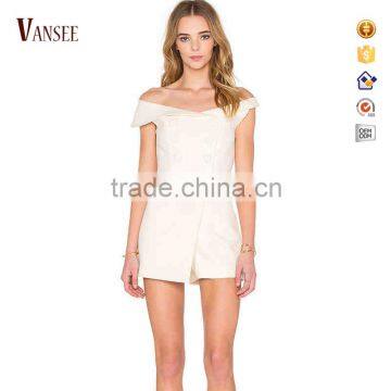 Short Sleeve Plain Solid ColourJumpsuit For Women