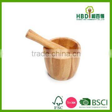 New bamboo wood mortar pestle set for wholesale