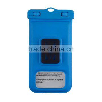 Sky Blue Plastic Waterproof Phone Bag With Floating