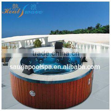 4 person hot tub round surf jetted whirlpool spa outdoor spa