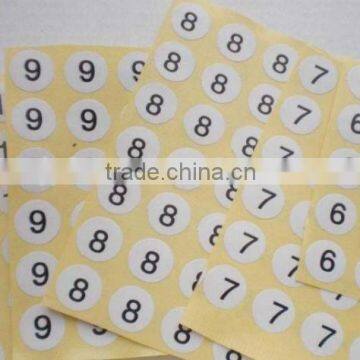 Customized coated paper labels matt adhesive number sticker