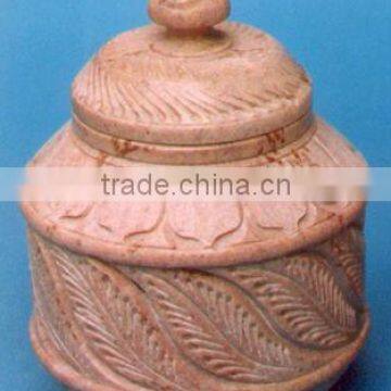 Storage Pink Marble Jar