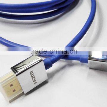 1M Blue slim HDMI cable with sliver metal shell