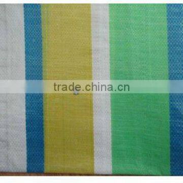 4-color stripes durable PE tarpaulin sheet for market stall covering