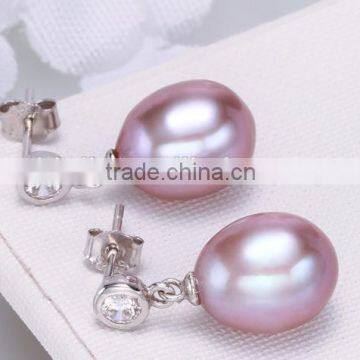 9mm AAA 925 Silver Genuine Natural Real Pearl Earring photo-3