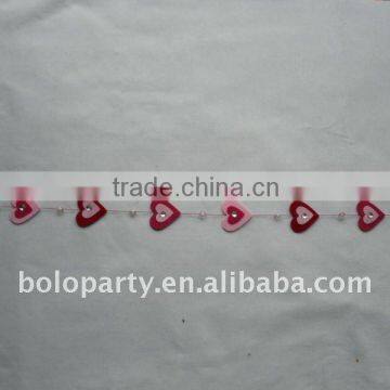 heart shape non-woven fabric garland