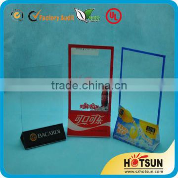 triangled cola advertise menu stand