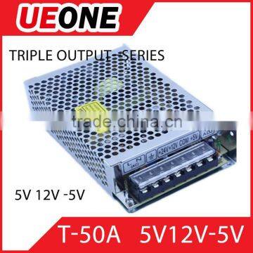 UEONE 50w Triple output 5v7A 12v1A -5v1A switching power supply T-50A