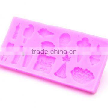 Ice cream shape silicone fondant mold cake mold ice cream fondant mold