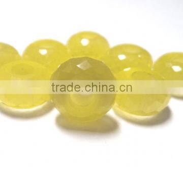 AAA Chinese Yellow Cats Eye Stylist Rondelle Big Hole Beads