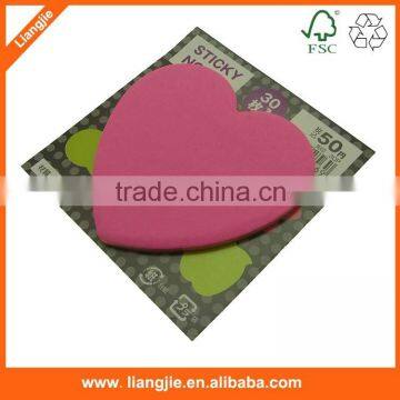 custom heart colored shape sticky pad