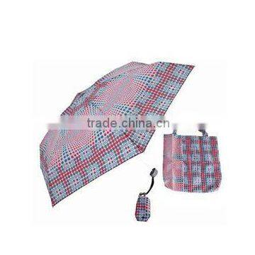 'Ruby' compact umbrella with Bag & Pouch