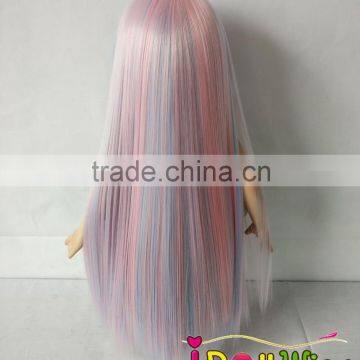 American Girl Doll Wig Dreaming Rainbow Pink Straight Soft Synthetic Hair Wig photo-3
