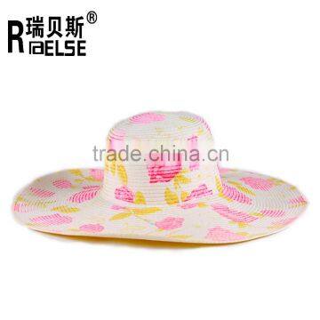 lady hat fashion beautiful customed hat printed beach hat custom