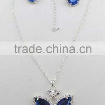 Stylish Black Resin Stone Butterfly Necklace Set