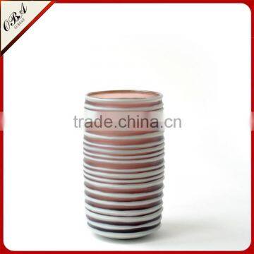 Wholesale Handmade Purple Cylindrical Glass Vase, Hand Carved Art Glass Flower Vase Bottle photo-6