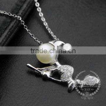 925 sterling silver santa claus pearl creative pendant necklace fashion women necklace jewelry 6360464