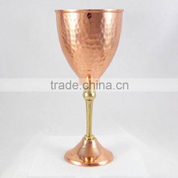 Copper Martini Glass with brass stem , Copper Wine Glass ,