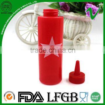 LDPE Cylinder Red Empty Food Squeeze 165ml Sauce Plastic Bottle With Nozzle photo-5