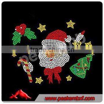 Beautiful Santa Rhinestone Christmas Bling Transfers Iron On Xmas Costumes