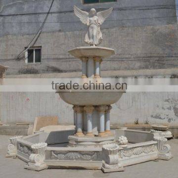 Hand Carved Large Marble Decorative Outdoor Angel Water Fountain