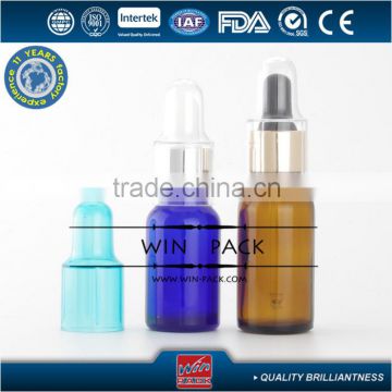 top quality amber dropper bottle with clear protection cap