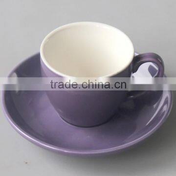 Demitasse Small Color Glazed Ceramic Coffee Tea Cups and Saucers Sets