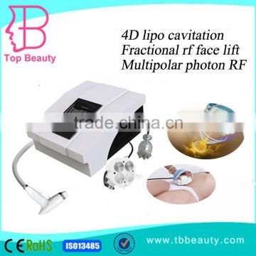 High Quality Portable 30Khz lipo cavitation + multipolar/fractional mocroneedle RF skin tightening machine